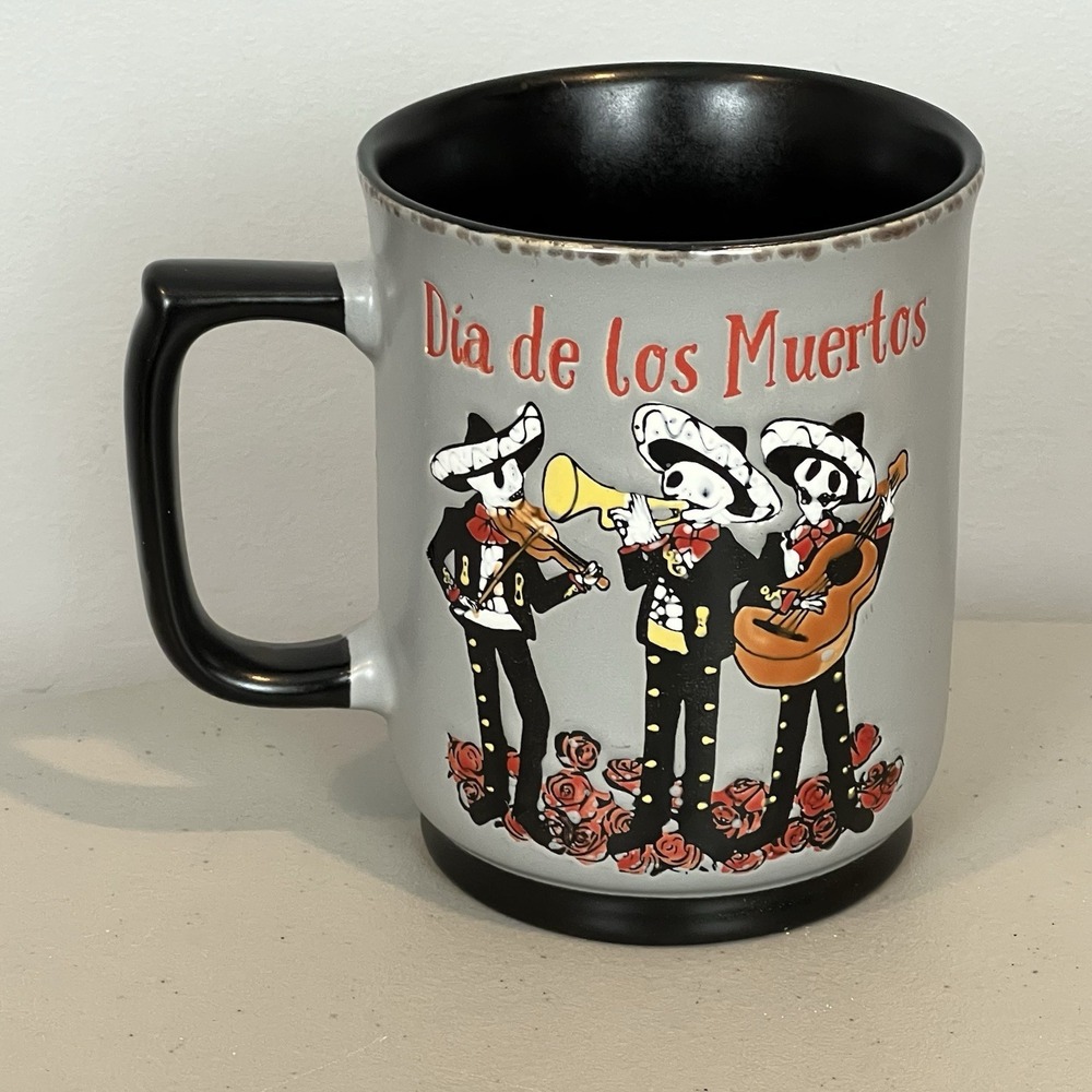Eli + Ana Dia de Los Muertos Coffee Mug Cup Mariachi Band Skeletons